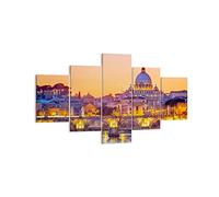 Lienzos decorativos Roma Italia basílica historia Cuadro Sobre Lienzo Moderno 125x70cm Cuadros Decoracion Salon Dormitorio Cuadros Pared Imágenes Tríptico 5 Piezas Wall Art Prints Decor EA125x70-2704