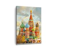 Lienzos decorativos Rusia moscú catedral cuadrado rojo Cuadro Sobre Lienzo Moderno Vertical 50x70cm Cuadros Decoracion Salon Dormitorio Cuadros Pared Imágenes Wall Art Prints Decor PA50x70-2821