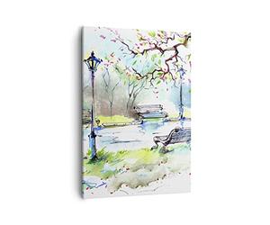 Lienzos decorativos Ruta urbano parque paisaje Cuadro Sobre Lienzo Moderno Vertical 50x70cm Cuadros Decoracion Salon Dormitorio Cocina Cuadros Pared Imágenes Wall Art Prints Decor Canvas PA50x70-3035