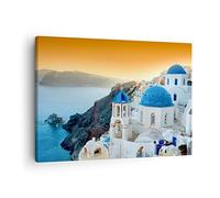 Lienzos decorativos Santorini Grecia vacaciones isla Cuadro Sobre Lienzo Moderno 70x50cm Cuadros Decoracion Salon Dormitorio Cocina Cuadros Pared Imágenes Wall Art Prints Decor Canvas AA70x50-2529