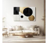 Lienzos decorativos Simple Geométrico Y Redondo, Cuadro sobre lienzo 100 x 40 cm (Sin marco) para Salon Dormitorio Cocina Pared decorativos, póster artística Blanco Decoracion