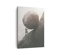 Lienzos decorativos Sísifo Trabajo Piedra Cuadro Sobre Lienzo Moderno Vertical 50x70cm Cuadros Decoracion Salon Dormitorio Cocina Cuadros Pared Imágenes Wall Art Prints Decor Canvas PA50x70-5105