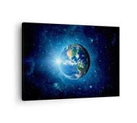 Lienzos decorativos Tierra universo estrellas galaxia Cuadro Sobre Lienzo Moderno 70x50cm Cuadros Decoracion Salon Dormitorio Cocina Cuadros Pared Imágenes Wall Art Prints Decor Canvas AA70x50-2943