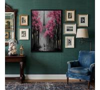 Lienzos Decorativos Torre Los Cerezos En Flor París Cuadro Sobre Lienzo Ciudad Romántica Vertical 70X100Cm Cuadros Decoracion Salon Dormitorio Cocina Cuadros Pared Imágenes Wall Art Prints Decor
