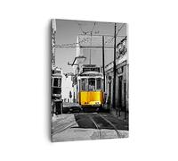 Lienzos decorativos Tranvía Portugal Lisboa Cuadro Sobre Lienzo Moderno Vertical 50x70cm Cuadros Decoracion Salon Dormitorio Cocina Cuadros Pared Imágenes Wall Art Prints Decor Canvas PA50x70-4977
