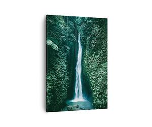 Lienzos decorativos Trópicos Cascada Selva Cuadro Sobre Lienzo Moderno Vertical 50x70cm Cuadros Decoracion Salon Dormitorio Cocina Cuadros Pared Imágenes Wall Art Prints Decor Canvas PA50x70-5103