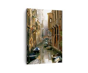 Lienzos decorativos Venecia puente agua casa Cuadro Sobre Lienzo Moderno Vertical 50x70cm Cuadros Decoracion Salon Dormitorio Cocina Cuadros Pared Imágenes Wall Art Prints Decor Canvas PA50x70-2532