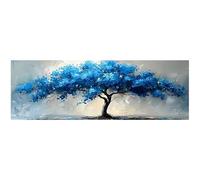 Lienzos grandes con la imagen del Árbol de la Vida Azul, pintura abstracta, arte de pared, pósteres decorativos clásicos del Árbol Azul, decoración del hogar (65 x 195 cm/Sin marco)