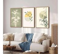 Lienzos impresos con estampado de bambú japonés, pósteres decorativos modernos para el hogar (30x40cm - 3 piezas)