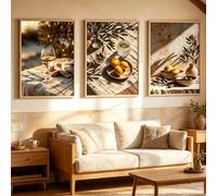 Lienzos impresos con paisajes de viajes mediterráneos, fotografía, decoración de pared, maceta con hoja de olivo, póster de naturaleza muerta para dormitorio (30x40cm-3 piezas)
