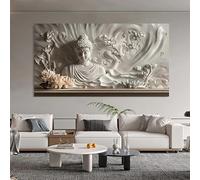 Lienzos impresos con relieves religiosos planos en 2D, pinturas de Buda y loto, pósteres para decoración de paredes del hogar y la sala de estar (40 x 80 cm).