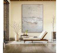 Lienzos impresos, estilo minimalista Wabi-Sabi, para pared, pintura abstracta blanca, arte gris, decoración moderna para habitaciones (60x85 cm)