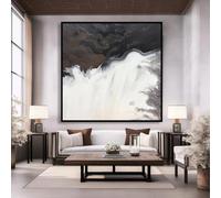 Lienzos impresos para pared, pintura minimalista beige inspirada en el estilo Wabi Sabi, arte abstracto neutro para la decoración del hogar (70x70cm)