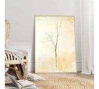 Lienzos impresos para pared, póster abstracto estilo japonés Wabi-Sabi, color beige, decoración moderna para el hogar (60x90 cm/sin marco)