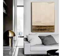 Lienzos impresos, pósteres, arte mural beige estilo Wabi Sabi, pintura abstracta marrón, estilo boho minimalista, lienzo en tonos tierra para decoración del hogar (70x100CM/sin marco)
