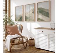 Lienzos impresos, pósteres con imágenes de aves de montaña y naturaleza tranquila para decoración de pared, pósteres minimalistas con paisajes neutros (40x60cm - 3 piezas)