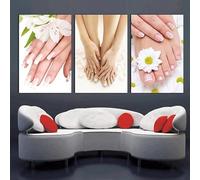 Lienzos modernos con estampado floral para decorar la sala de estar, el hogar, salones de belleza, spas de uñas y pies 60x90cm/24x35 pulgadasx3marco interior