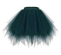LIEROLYE Falda Tutú Hinchada for Mujer, Falda Enagua, Corta Elástica for Regalos de Fiesta de Disfraces(Deep Green,L)