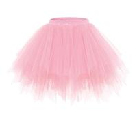LIEROLYE Falda Tutú Hinchada for Mujer, Falda Enagua, Corta Elástica for Regalos de Fiesta de Disfraces(Light Pink,L)