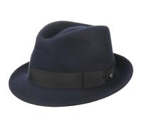 Lierys Classic Wool Trilby Mujer/Hombre - Fedora de Fieltro de Lana para Verano/Invierno - Sombrero de Exteriores Impermeable y Plegable - Azul L (58-59 cm)