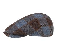 Lierys Gorra Capri Check Virgin Wool Hombre - Made in Italy de Lana Gorro Ivy con Visera, Forro Invierno otoño/Invierno - 59 cm marrón-Azul
