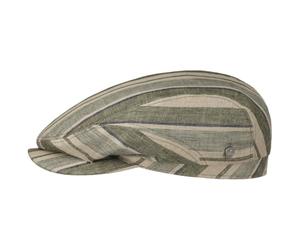 Lierys Gorra de Lino Chesterton Mujer/Hombre - Made in The EU Gorro Ivy con Visera, Forro Primavera/Verano Primavera Verano - L (58-59 cm) Beige-Verde