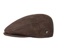 Lierys Gorra Plana de Piel by Hombre - Made in Italy con Visera, Forro Verano/Invierno - 57 cm marrón