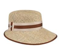 Lierys Sombrero de Paja Mialia Mujer - Made in Italy Sol con Visera, Banda Grosgrain Verano Primavera/Verano - Talla única marrón