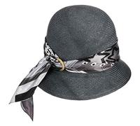 Lierys Sombrero de Paja Samina Mujer - Made in Italy Sol cloché Verano Primavera/Verano - Talla única Negro