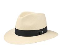 Lierys Sombrero Panamá The Sophisticated Mujer/Hombre - Confeccionado a Mano en Ecuador - Sombrero de Paja Panamá - Sombrero de Paja panameña - Sombrero de Verano con Cinta Natural-Negro S (55-56 cm)