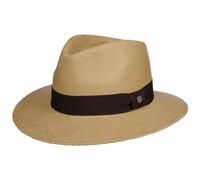 Lierys Sombrero Panamá The Sophisticated Stone Mujer/Hombre - Made in Ecuador de Verano Paja Sol con Banda Grosgrain Primavera/Verano - S (55-56 cm) Natural-marrón