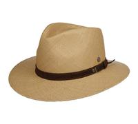 Lierys Sombrero Panamá The Stiking Stone Mujer/Hombre - Made in Ecuador de Sol Paja Verano con Banda Piel Primavera/Verano - S (55-56 cm) Natural
