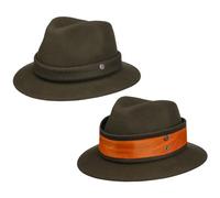 Lierys Sombrero para Cazar Hunting Mujer/Hombre - Made in Italy Outdoor de Fieltro Lana Invierno Otoño Verano Primavera Verano/Invierno - L (58-59 cm) Verde Oliva