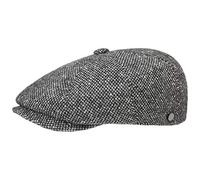 Lierys Tweed Winter Gorra con Visera Mujer/Hombre - Gorra Plana Made in Italy - con Lana Virgen - Gorra de Invierno moteada con Forro Interior - Otoño/Invierno - Negro XL (60-61 cm)