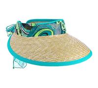 Lierys Visera de Paja Summer Mood Mujer - Made in Italy para el Sol protección Solar con Visera, Ribete Verano Primavera/Verano - Talla única Turquesa
