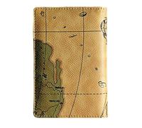 LIEWEI Boutique Shop UK Bolsa de Pasaporte con Mapa, Unisex, innovadora, Moderna, Informal, Ranura for múltiples Tarjetas, Funda for, Cartera for Viajes Funda para Pasaporte(Bruin)