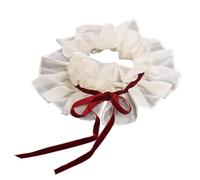 LIEWEI Boutique Shop UK Bufanda de cuello con volantes estilo palacio retro lazos terciopelo rojo, accesorio for disfraz steampunk