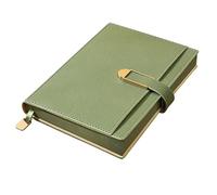 LIEWEI Boutique Shop UK Cuaderno empresarial A5 o B5, 224 páginas, portalápices y bolsillo for tarjetas integrados, cierre magnético, marcapáginas de metal(Groen,B5)