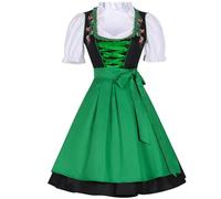 LIEWEI Boutique Shop UK Disfraz de cerveza alemana de Múnich, delantal azul y verde con vestido negro, atuendo for actuación en el escenario del Oktoberfest.(Groen,XX-Large)