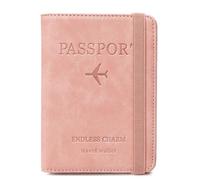 LIEWEI Boutique Shop UK Funda Protectora for Pasaporte, Bolsa for, for Guardar Tarjetas de identificación, Billetes avión internacionales, Documentos Viaje, Tarjetero Funda para Pasaporte(Rose)