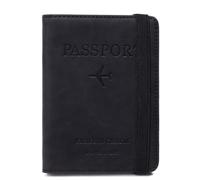 LIEWEI Boutique Shop UK Funda Protectora for Pasaporte, Bolsa for, for Guardar Tarjetas de identificación, Billetes avión internacionales, Documentos Viaje, Tarjetero Funda para Pasaporte(Noir)