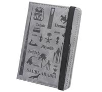 LIEWEI Boutique Shop UK Porta pasaportes de Oriente Medio, Arabia Saudita, Qatar, Arquitectura, Animales, Juego libreta Pasaporte antimagnética Funda para Pasaporte(Grey)