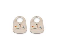 Liewood Babero de silicona Tilda 2-pack Safari sandy mix