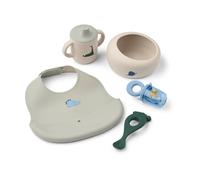 Liewood Set de vajilla para bebés Mileah Dino Roar/Dove blue