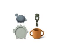 Liewood Vajilla de silicona Vivi 4 piezas Dino blue multi mix