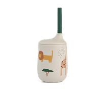 Liewood Vaso con pajita 23 cl Ellis printed sippy cup Safari sandy mix