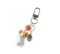 LIFANGFI Materiales del llavero de perro flocado | Múltiples opciones de color, accesorio de resina colorido para entusiastas de la moda y uso diario
