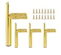 LifCratms 4 patas de metal para muebles de 5 pulgadas, patas de gabinete doradas resistentes para sofá, patas de repuesto para muebles modernos con tornillos para tocador, armario, soporte de TV, mesa