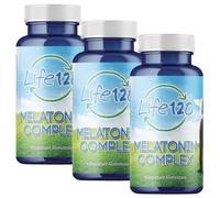 Life 120 Melatonin Complex - 180 Tabletas, Melatonina 1 mg, Suplemento Melatonina Sueño, Suplemento para dormir y descansar mejor, Melatonina Forte para dormir - 3 Paquetes