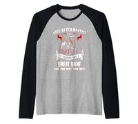 Life After Death Touch My Great Dane Funny Dog Lover Camiseta Manga Raglan